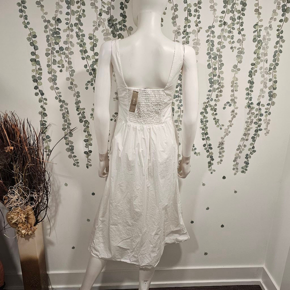 J.Crew Button-front cotton poplin dress White Sz 0 - Picture 8 of 14